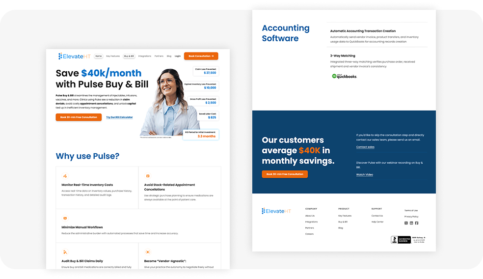 ElevateHT - B2B SaaS Website